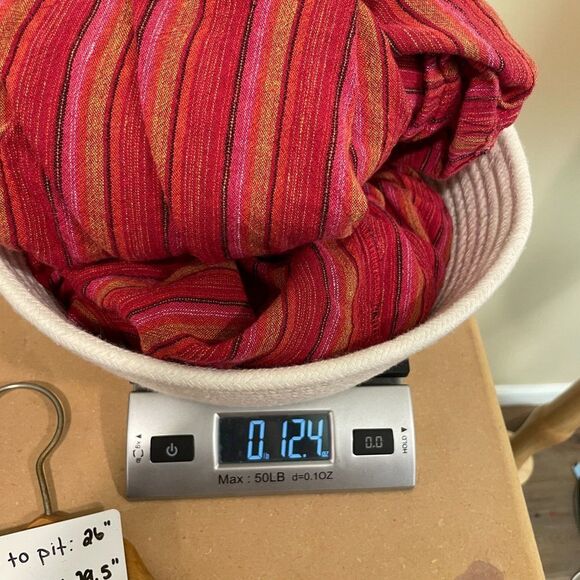 Anthropologie Drew Emerson Strapless Jumpsuit Striped Side Slits Linen Red Sz L - Picture 7 of 11